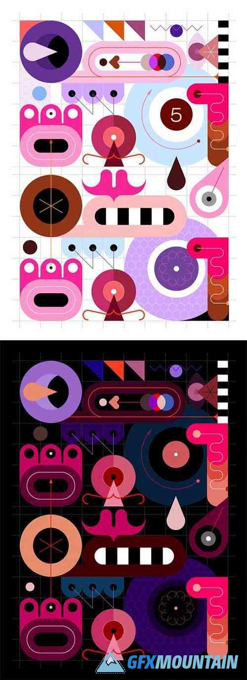 Abstract Geometric Design (2 vector options)