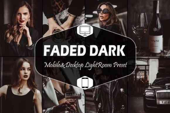 10 Faded Dark Mobile & Desktop Lightroom Presets, Black Warm