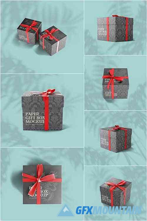 Glossy Gift Box Mockup
