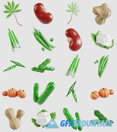 Vegetables 3D Icon