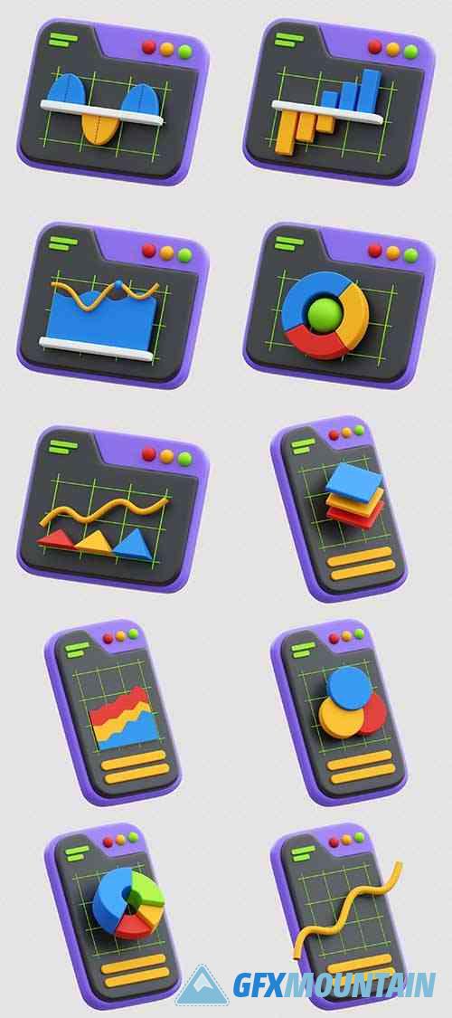 Graph Infographic 3D Icon