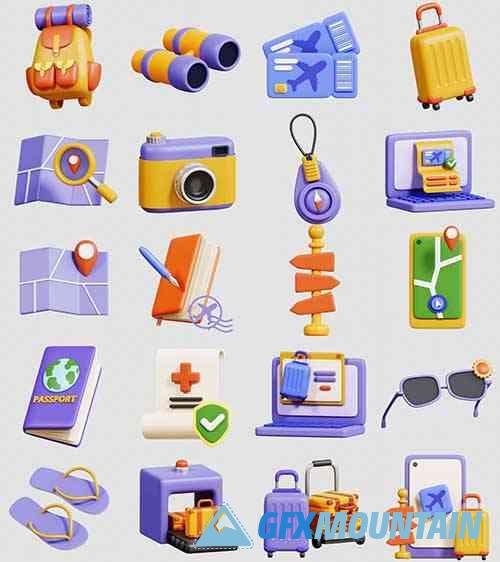 Travelling Vacation 3D Icon