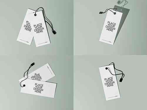 Clothing Tag With String and Seal Mockup