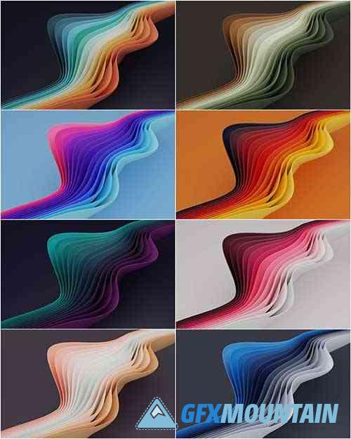 3D Gradient Twisted Wave Background