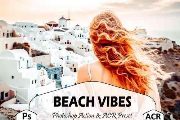 10 Beach Vibes Photoshop Actions And ACR Presets, Orange