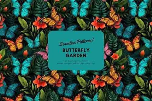 Butterfly Garden Floral Pattern