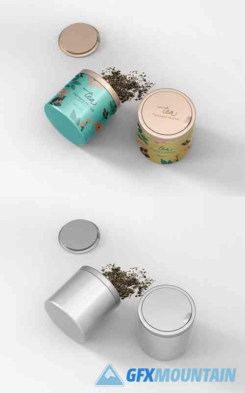 Realistic Tea Packaging PSD Mockup Template