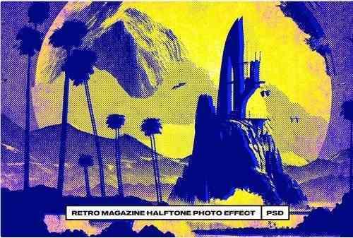 Retro Magazine Halftone Photo Effect
