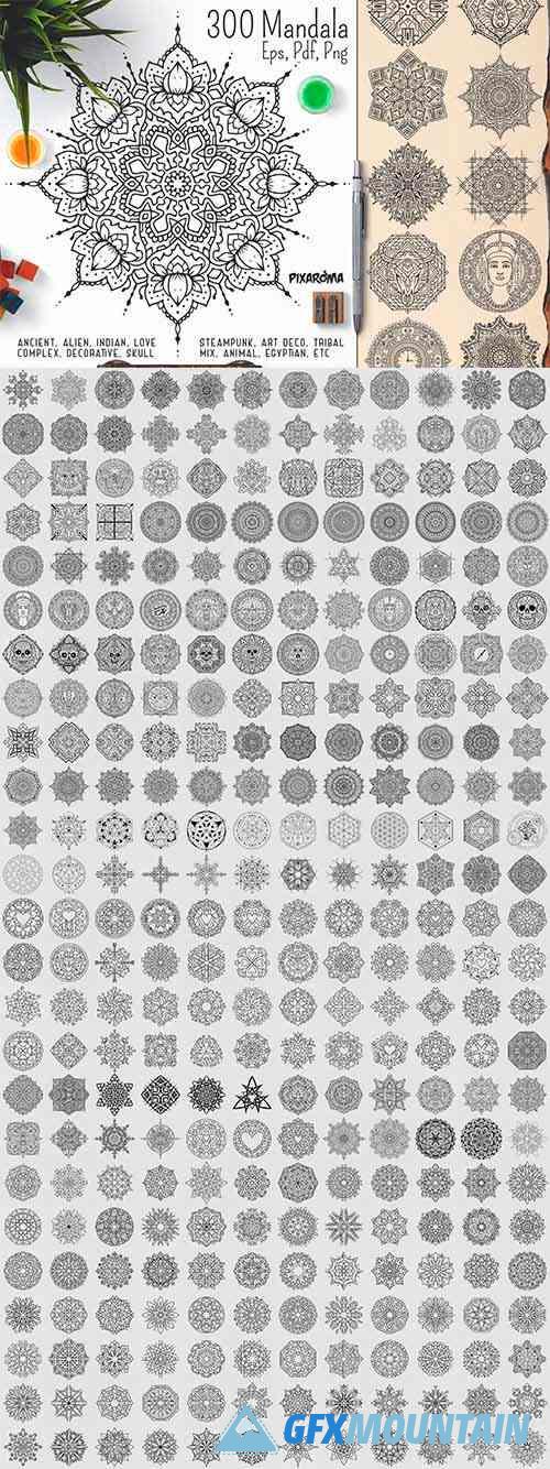 300 Vector Mandala Ornaments