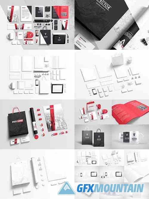 Professional Stationery/Branding Elements PSD Mockups Templates Pack