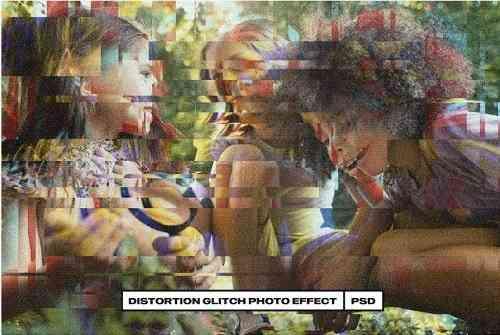 Distortion Glitch Photo Effect