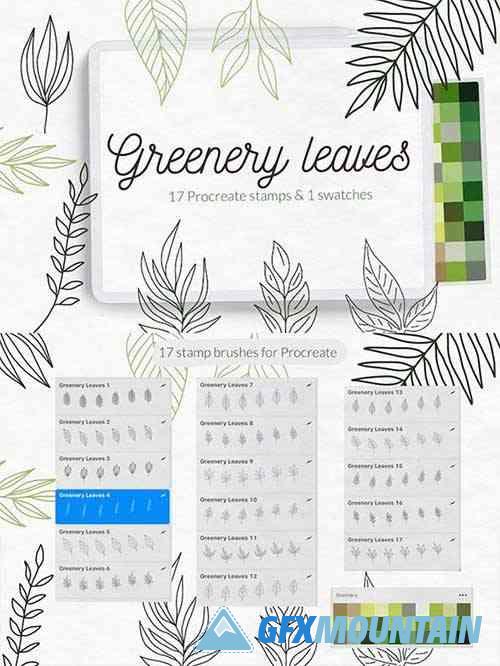 Greenery Leaves Stamps Brushes