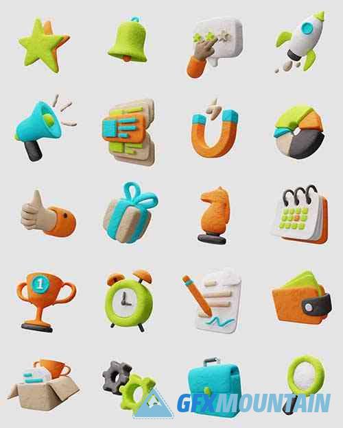 Clayfy Marketing 3D Icons