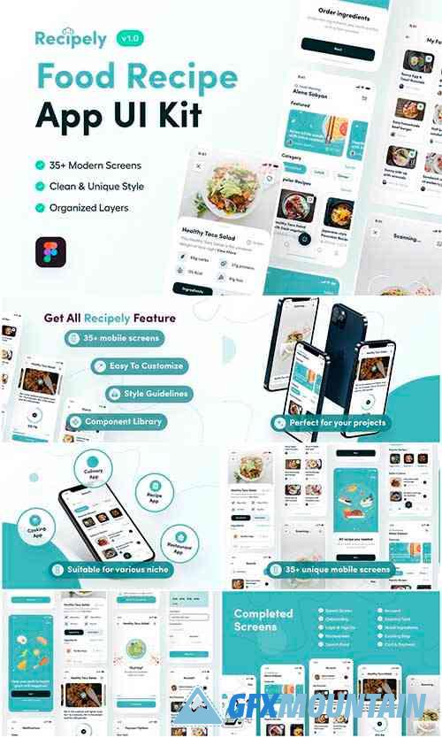 Recipely - Food Recipe App UI Kit