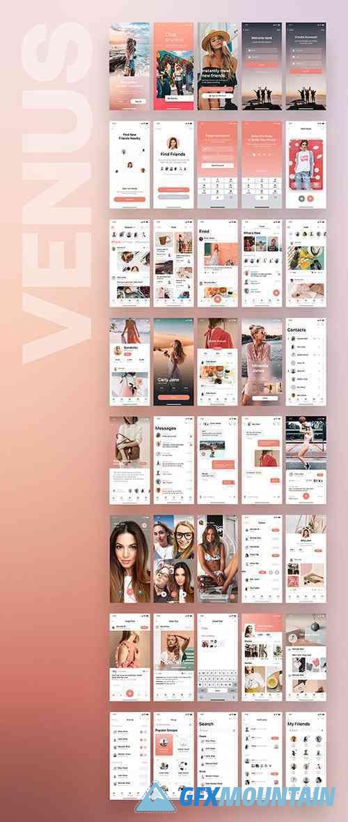 Venus Social Mobile UI Kit