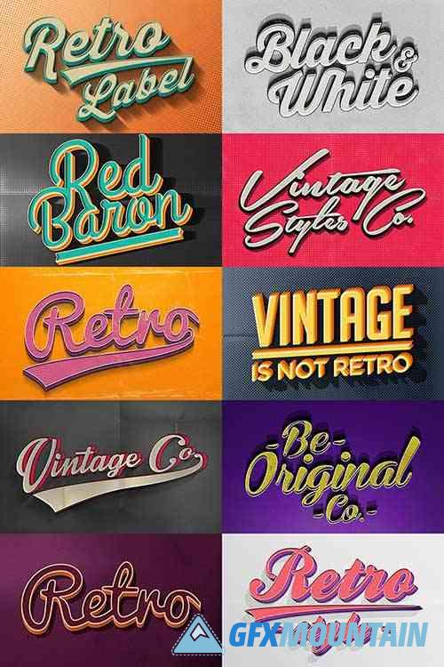 Vintage Photoshop Text Effects Pack