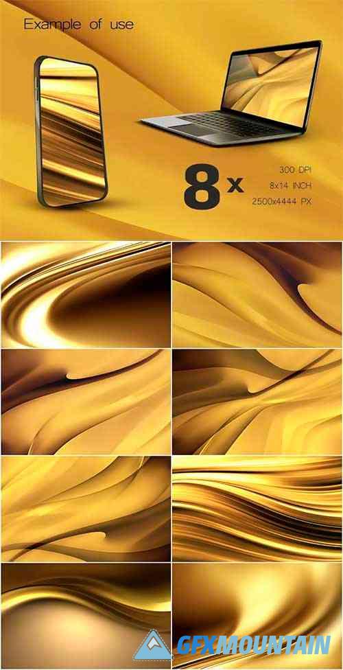Abstract Golden Wavy Backgrounds