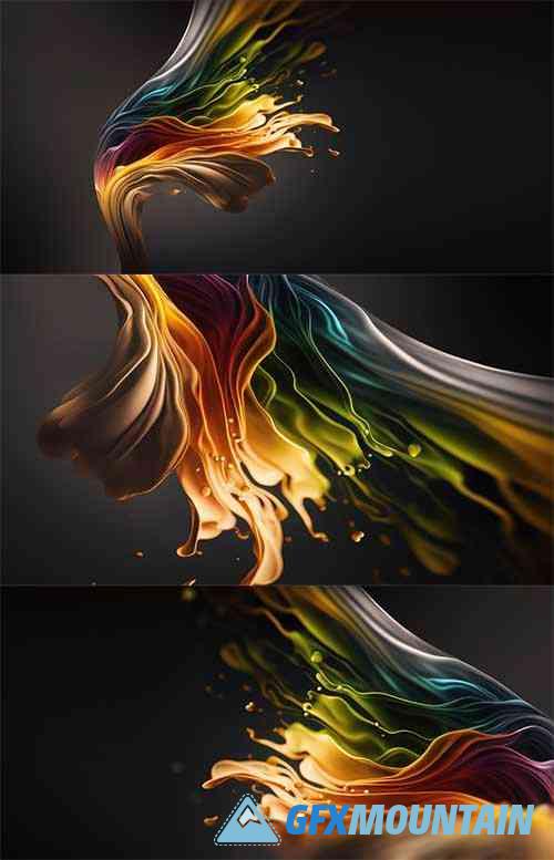 Splash of Bright Multicolored Paints