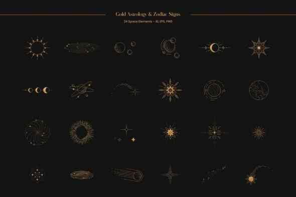Gold Astrology Space Objects