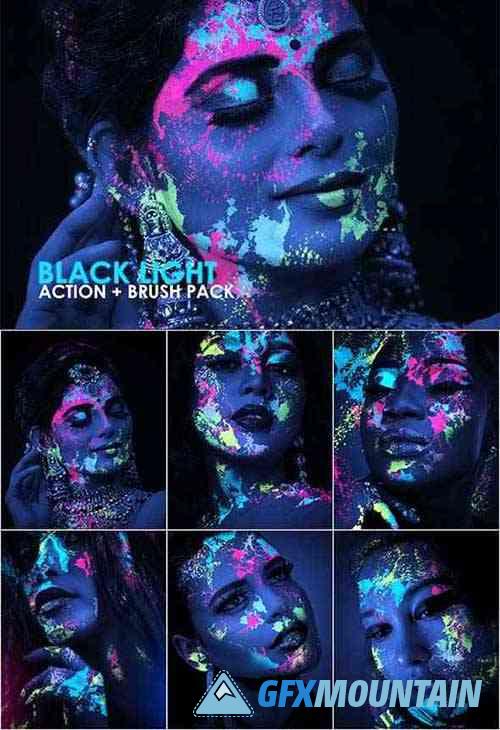 Black Light Colorful Liquid Neon Splatter Action for Portraits