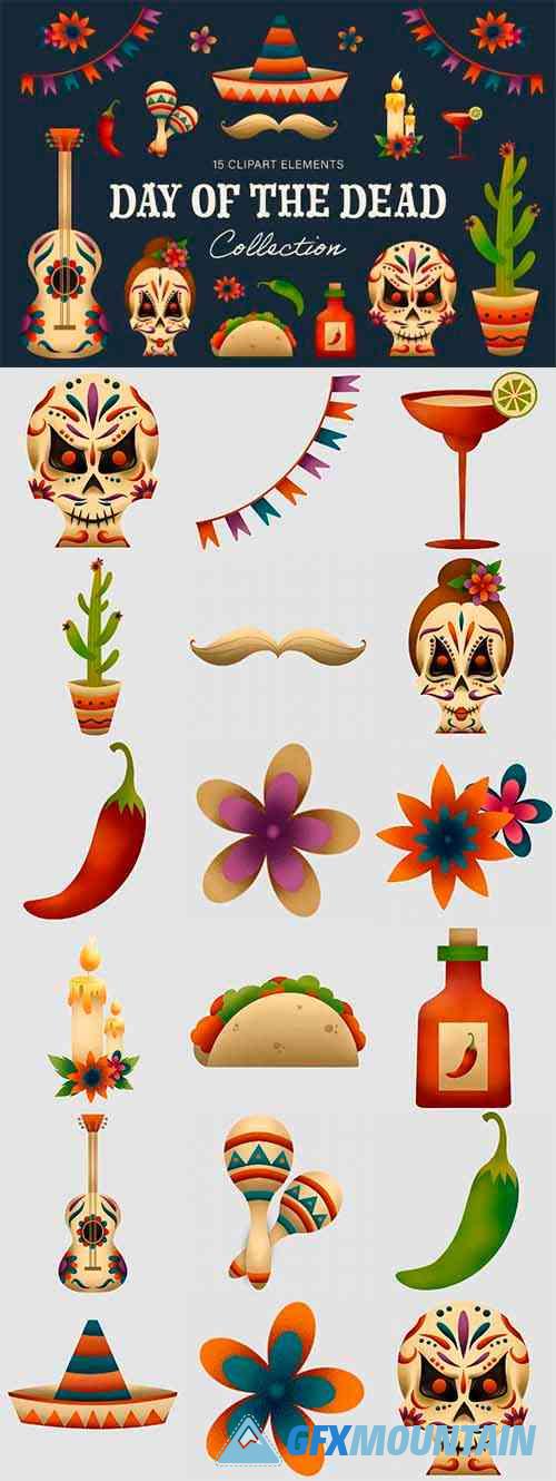 Day of The Dead Illustrations Set