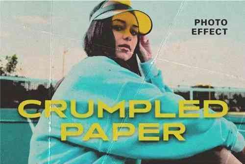 Crumpled Paper Sheets Photo Effect