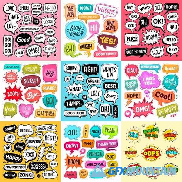 Speech Bubbles Hand Drawn Coloring