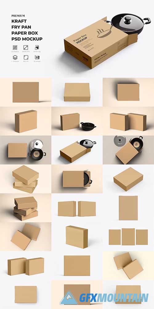 Fry Pan Box Packaging Mockup