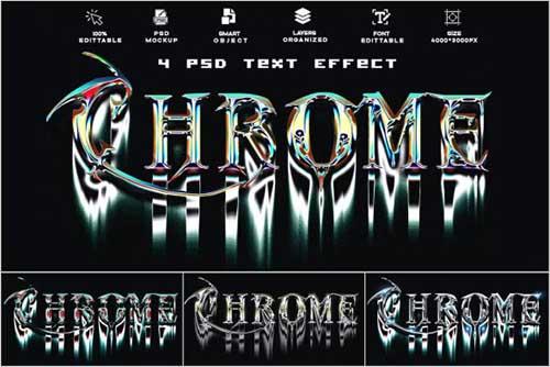 Fluidic Type Chrome Text Effect