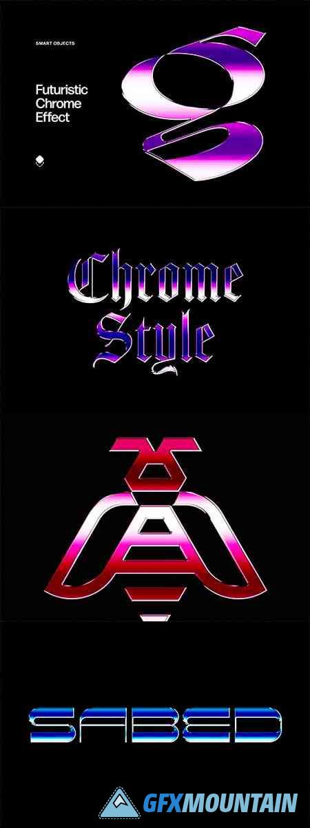 Futuristic Chrome Text & Logo Effect