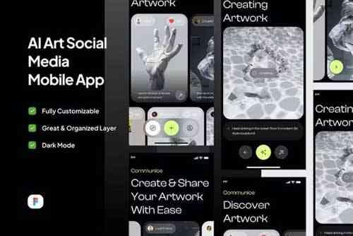 AI Art Social Media Mobile App - Communice
