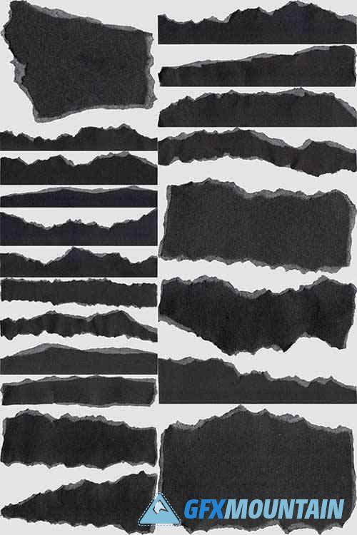 Black Torn Paper Texture Pack