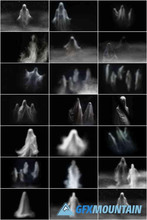 Smoky Ghost Figures Overlays