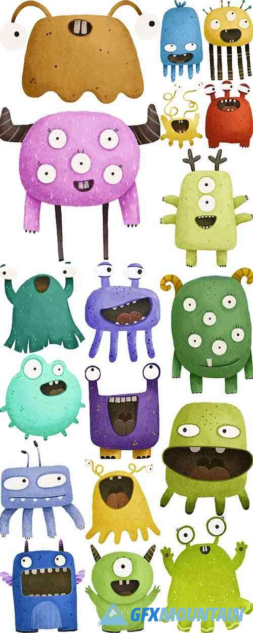 Cartoon Monster Characters Halloween
