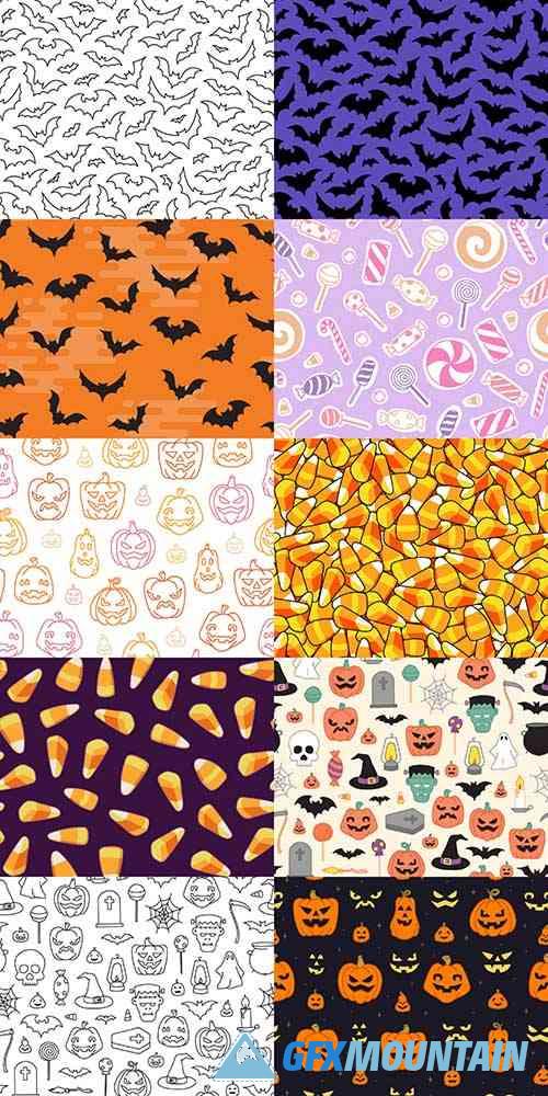 Spooky Halloween Seamless Patterns
