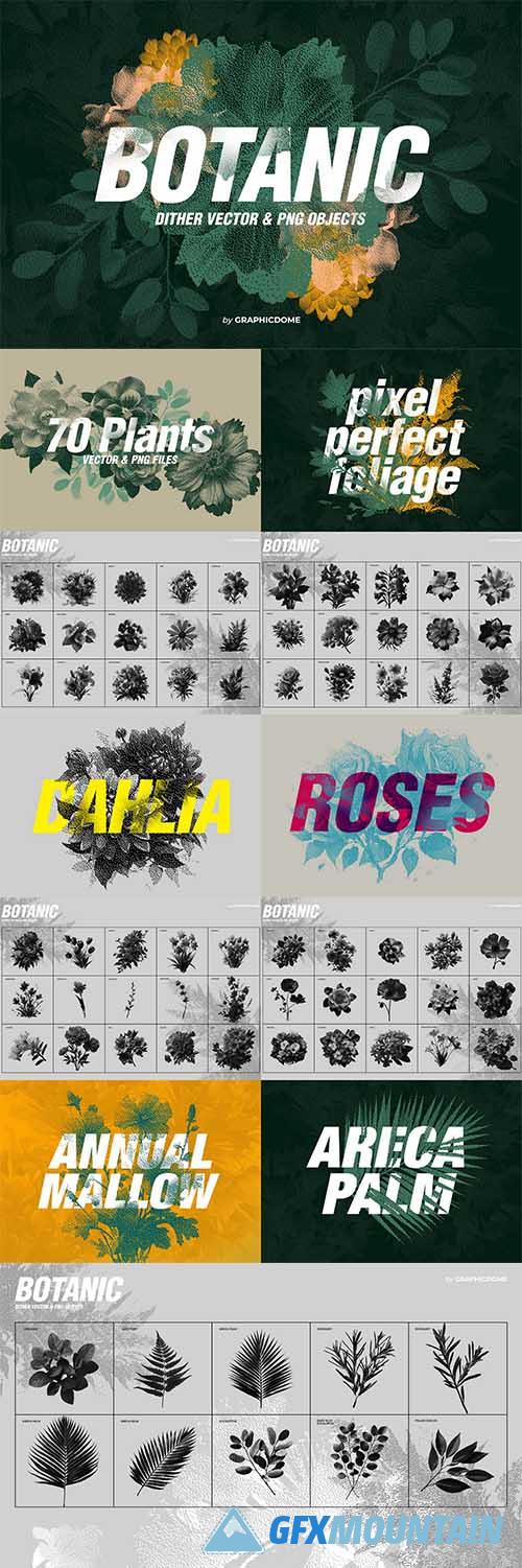 70 Botanic Dither Vector & PNG