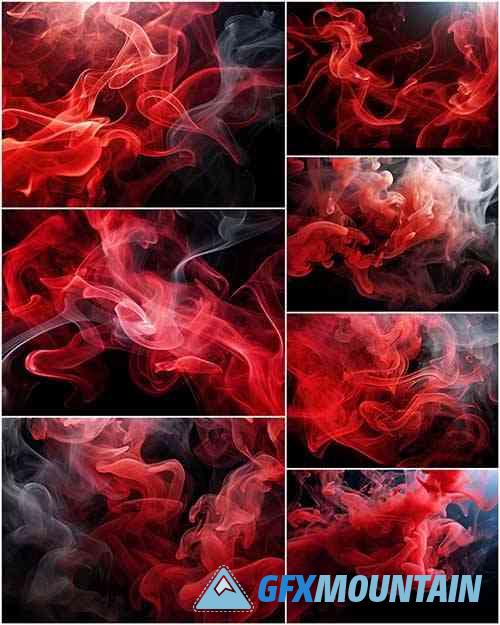 Red Smoke IN Black Background