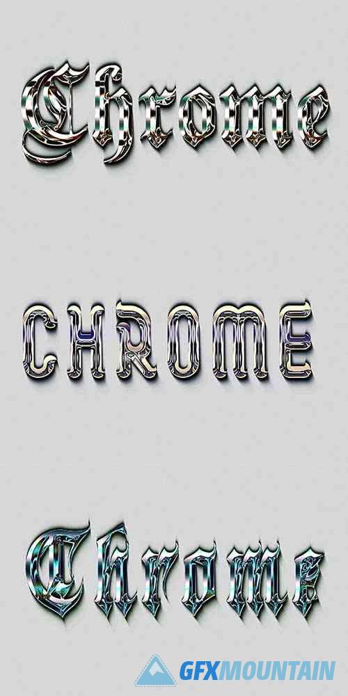 3 PSD Ultra Reflective Chrome Text Effect