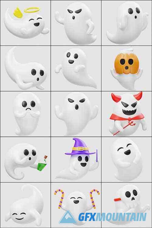 Cute Halloween Ghost 3D Icon