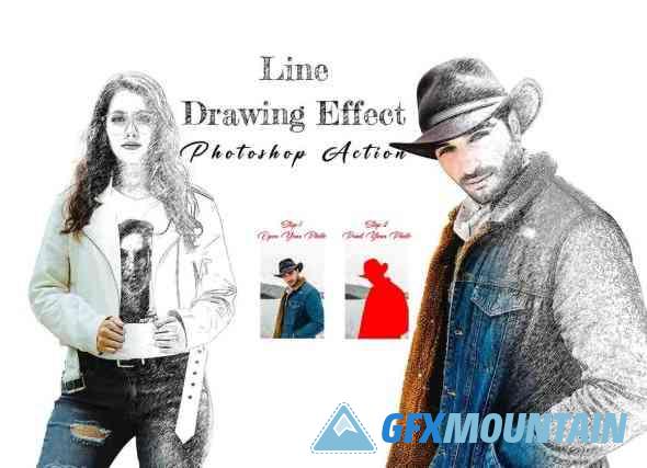 Line Drawing Effect Photoshop Action