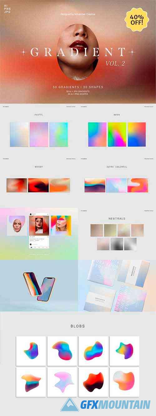 80 Vibrant Gradients & Shapes