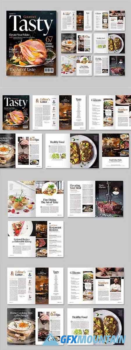 Food Cooking Magazine Template