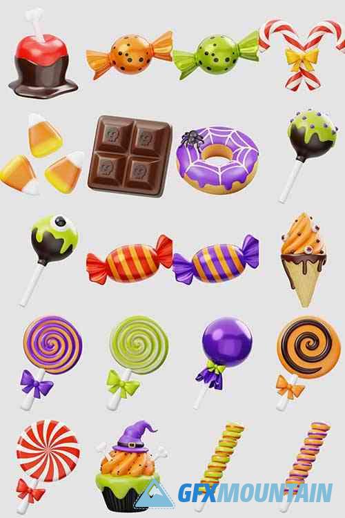 Halloween Sweet Candy Food 3D Icon