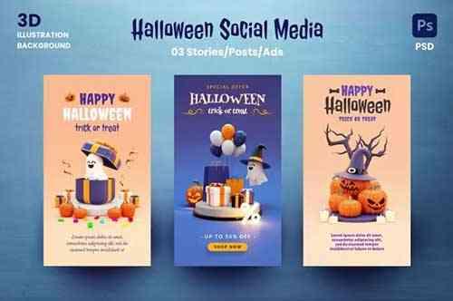 Halloween Social Media Stories Posts Ads