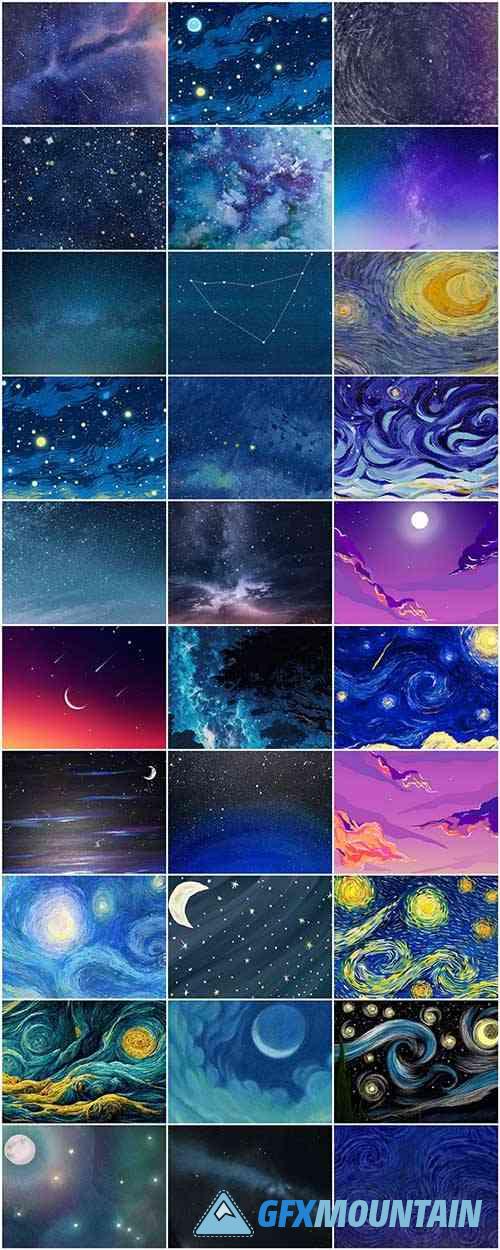 30 Starry night inspired art Photo Overlay 