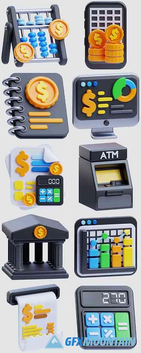 Accounting 3D Icons