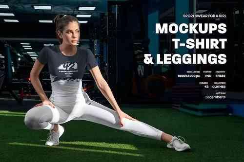 Sports T-Shirts and Leggings Mockup