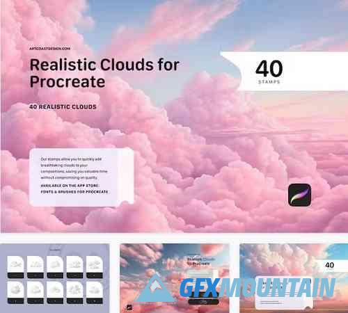 Realistic Clouds Stamps for Procreate