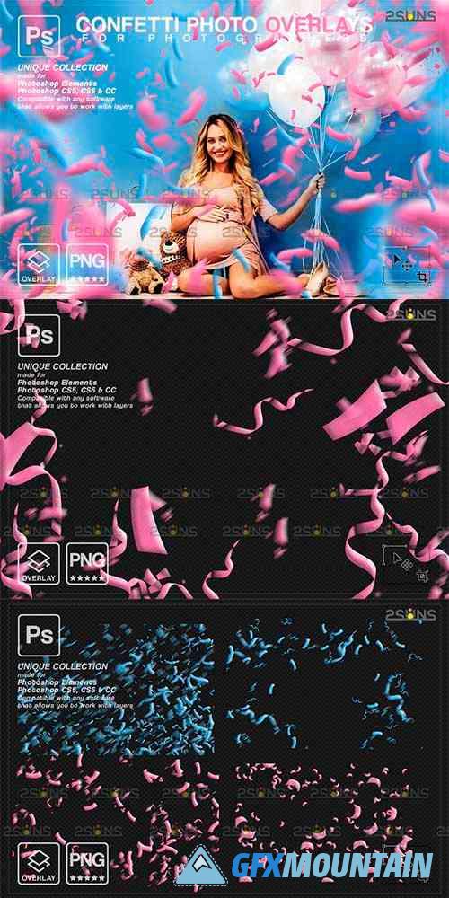 Gender reveal confetti overlays Baby