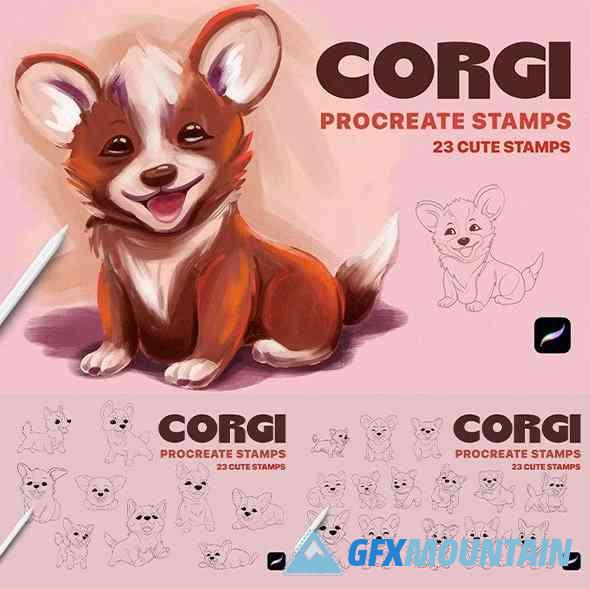 Procreate Funny Corgi Cute Stamps